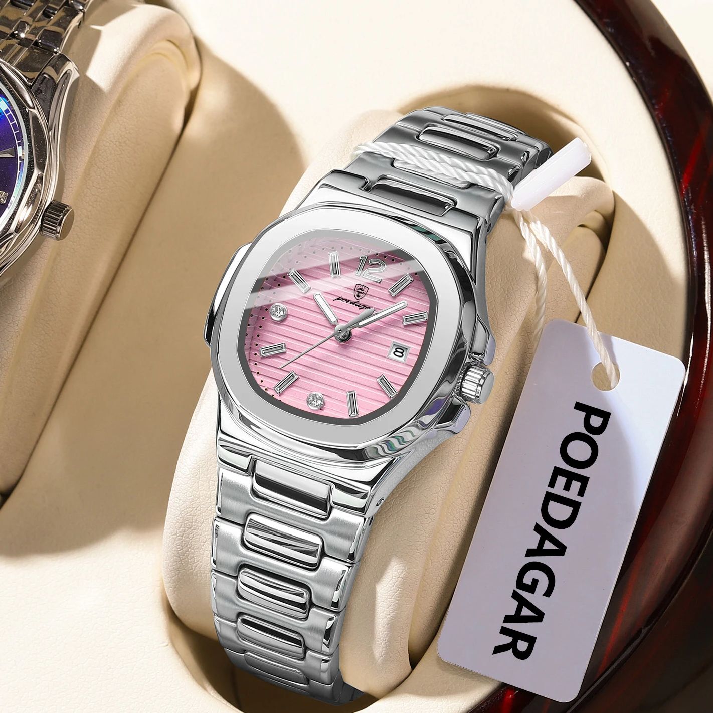 High Jewelry Watches - POEDAGAR Square Fashion Woman Wristwatch Luminous
