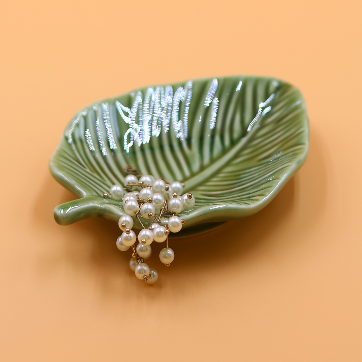 Hoop Earrings - 1Pcs Leaf-Shaped Jewelry Organizer Tray for