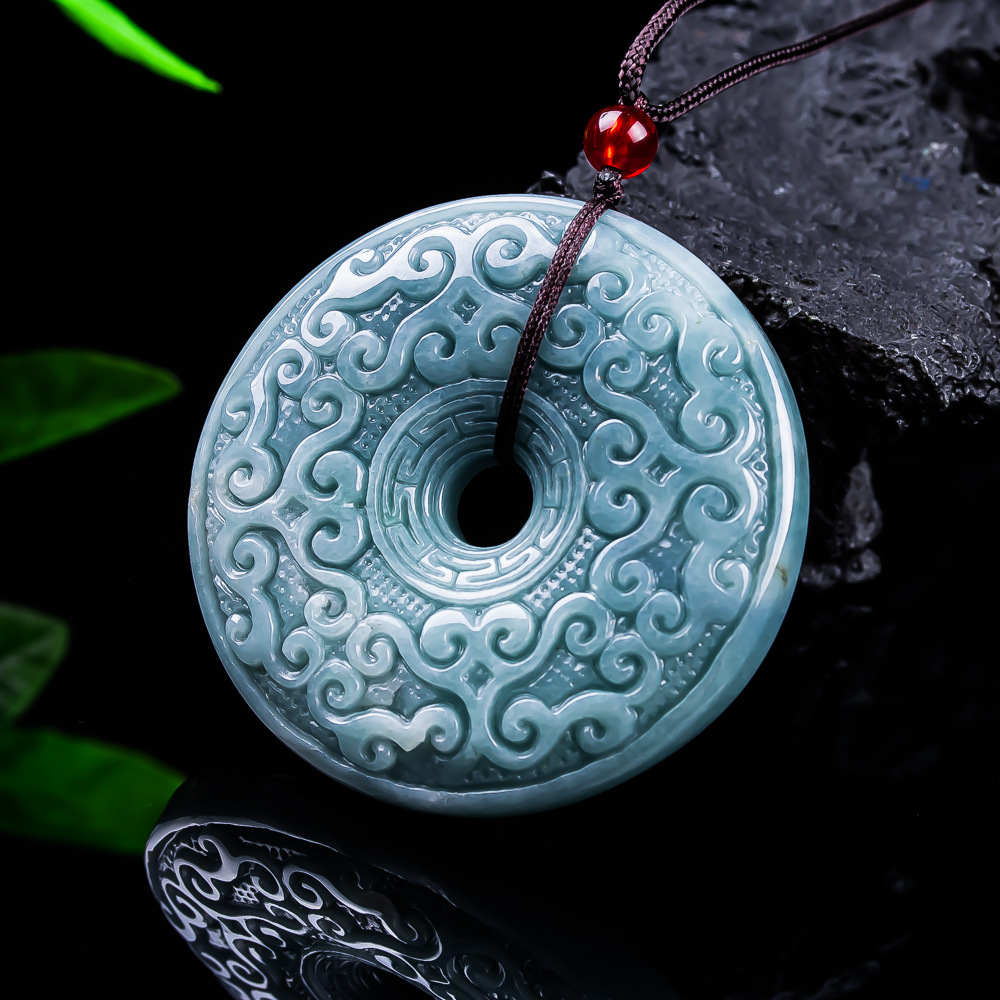 Jewelry & Watches Vitopoulos - Natural Burmese Jadeite Flower Pendant Necklace