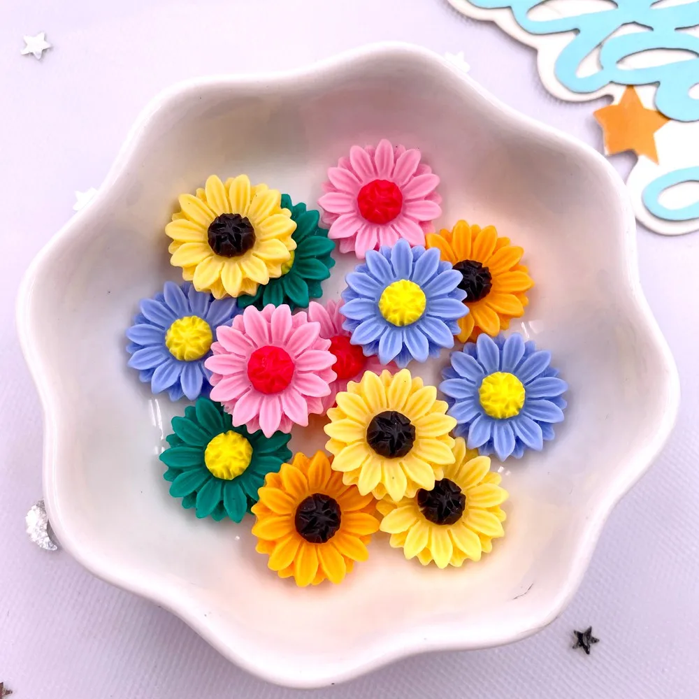 Paradise Jewelry & Watches Llc Miami Photos - 30Pcs Resin Colorful 15mm Sunflower Flatback