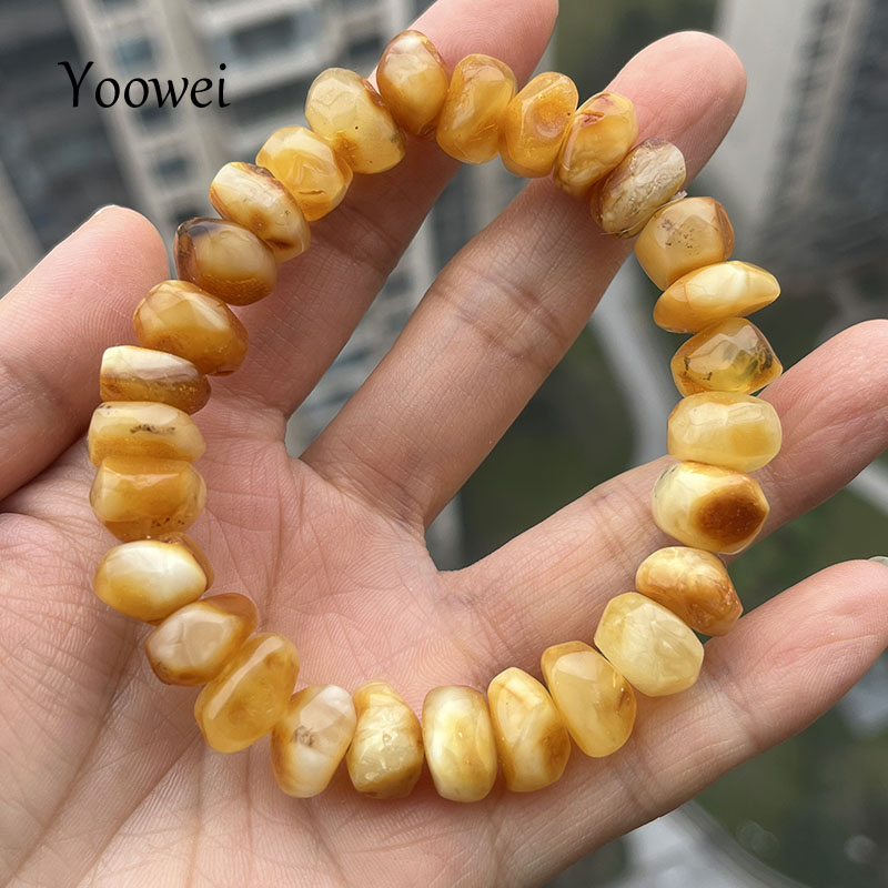 Gemstone Bracelet Healing - 100% Real Yellow Amber Bracelets for
