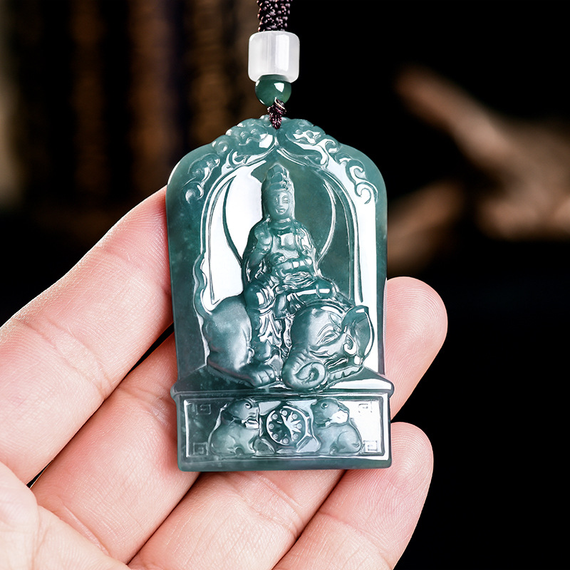 Jewelry & Watches Vitopoulos - Natural Burmese Jadeite Guanyin Pendant Necklace