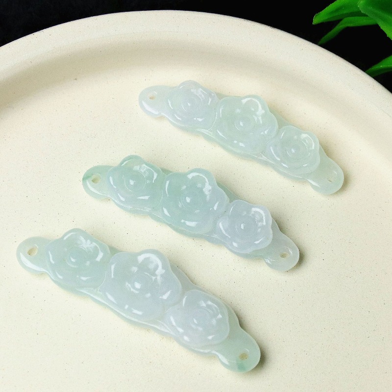 Jewelry & Watches Vitopoulos - 1pc Natural Jadeite Emerald Flower Hand
