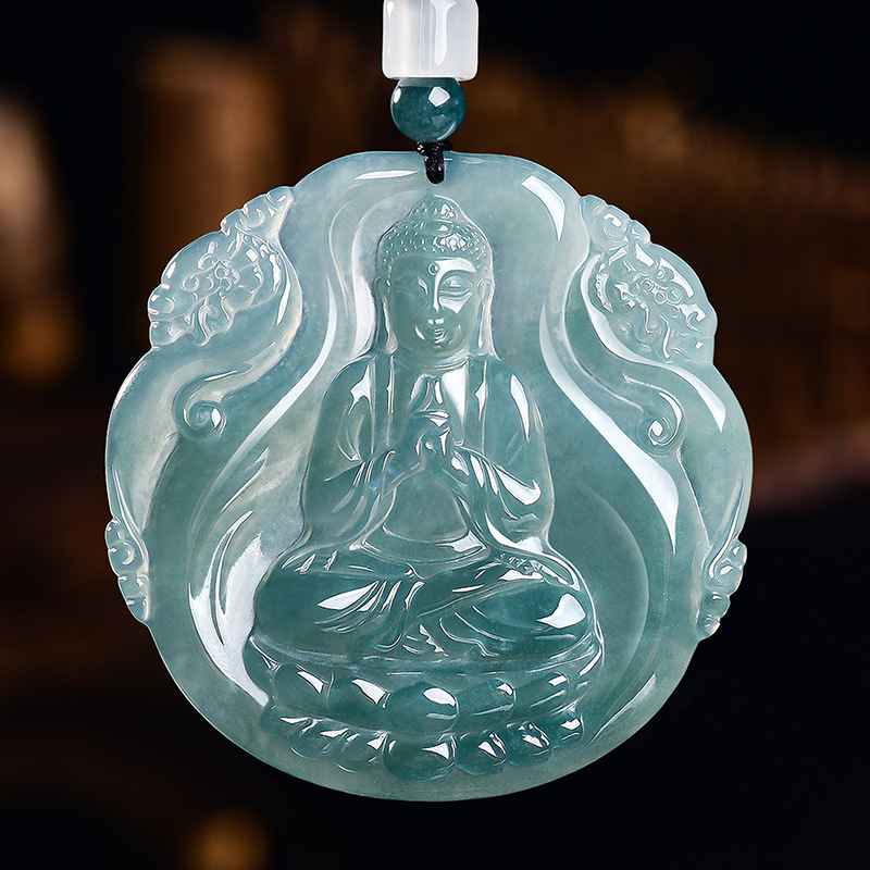 Jewelry & Watches Vitopoulos - Natural Burmese Jadeite Buddha Pendant Necklace