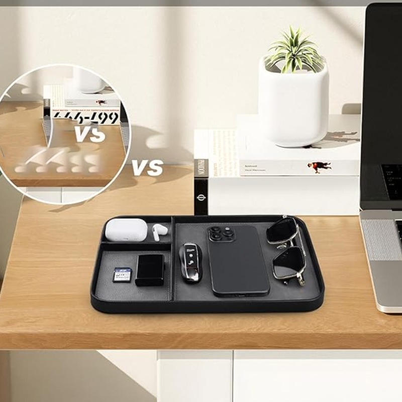 Jewelry Essentials Watches - Nightstand Organizer Tray PU Leather for