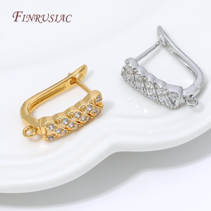 Hoop Earrings - 18K Gold Plated Cubic Zirconia Huggie