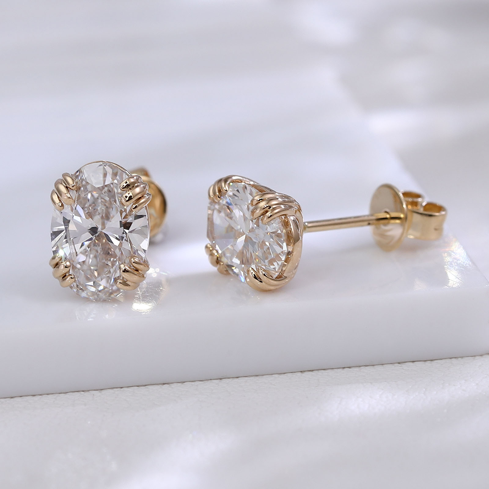 Diamond Stud Earrings - Provence Luxury Oval cut Earring 10KGold