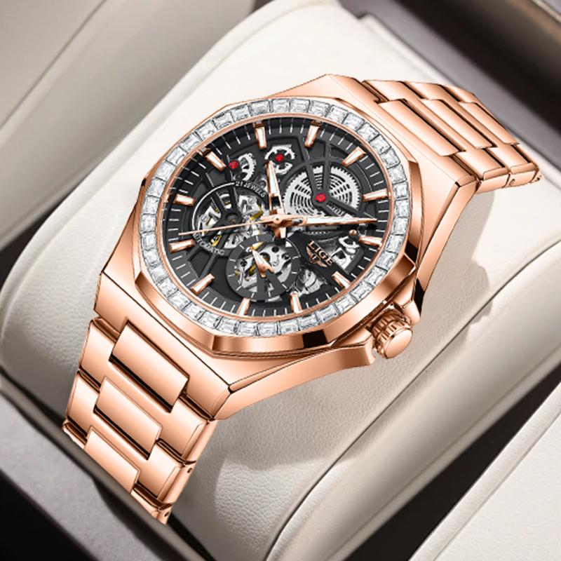 Mens Mechanical Watch - LIGE Original Design Mechanical Watches for