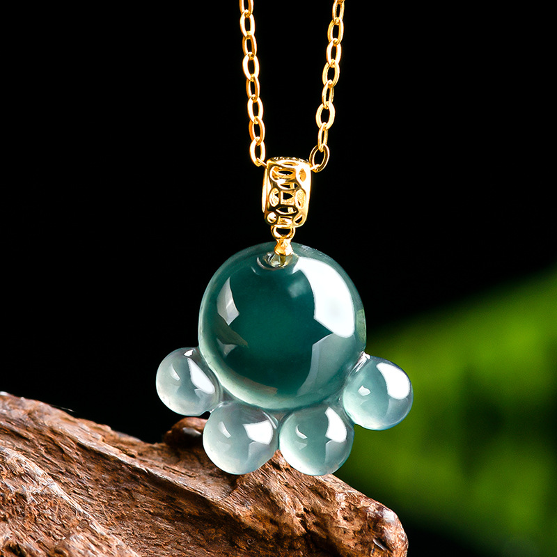 Jewelry & Watches Vitopoulos - Natural Real Emerald Blue Water Jade