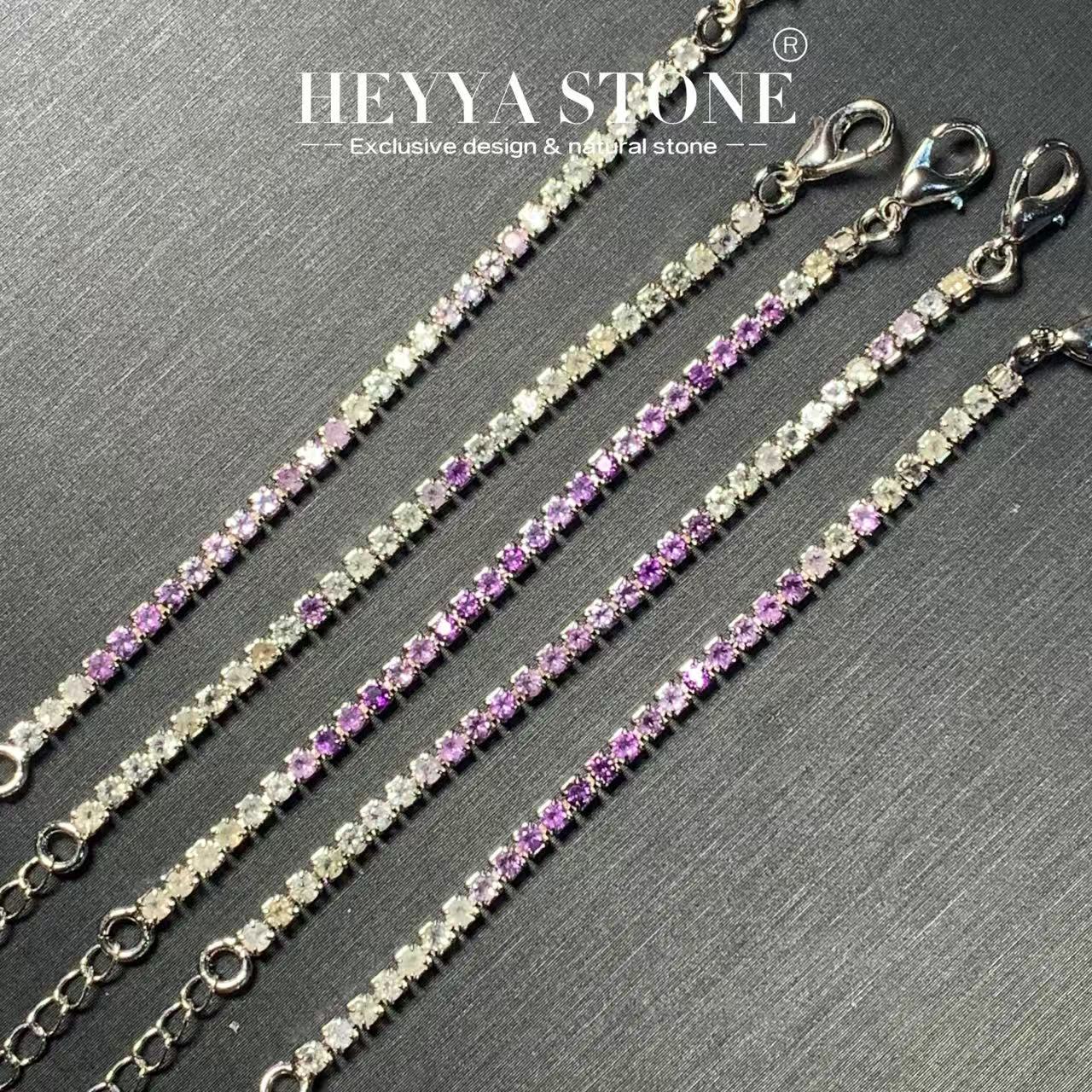 HEYYA STONE Natural Amethyst C - Gemstone Bracelet Healing recension och pris