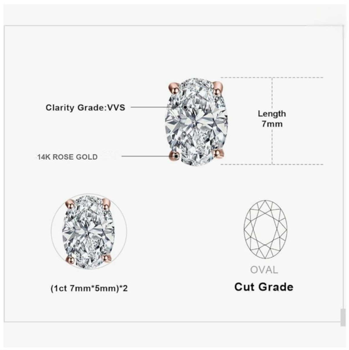 14K gold physical real gold la - Diamond Stud Earrings recension och pris