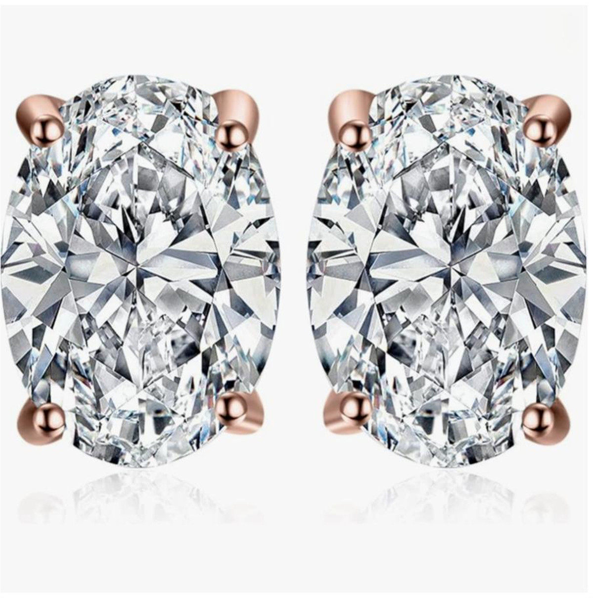 14K gold physical real gold la - Diamond Stud Earrings recension och pris