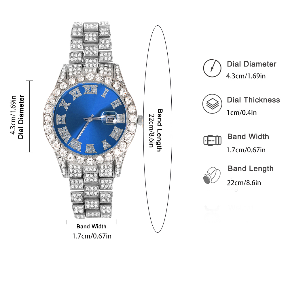 3pcs Hip-hop Watch Jewelry Set - Jewelry Watches Silver recension och pris
