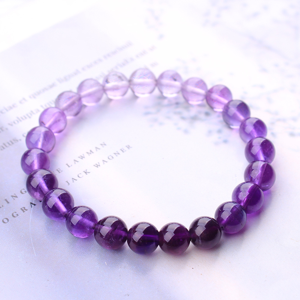 Natural Purple Amethyst Quartz - Gemstone Bracelet Healing recension och pris
