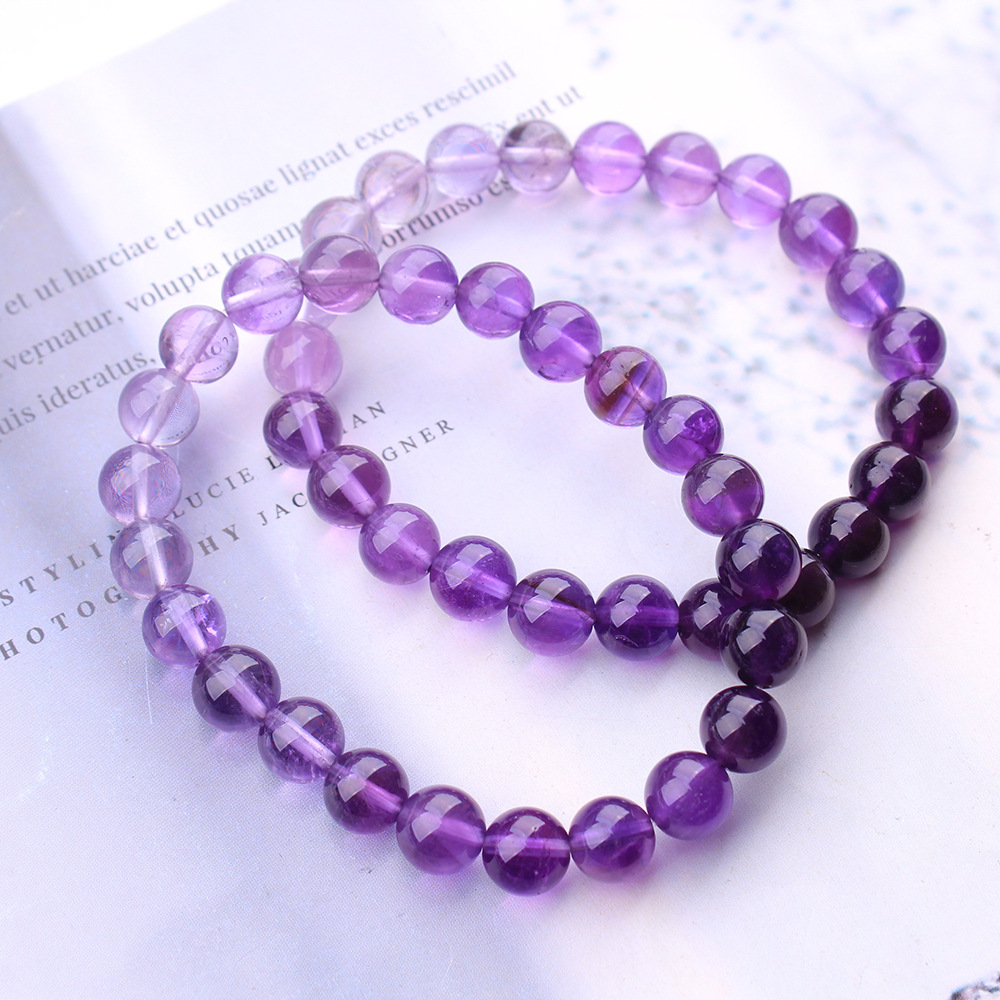 Natural Purple Amethyst Quartz - Gemstone Bracelet Healing recension och pris
