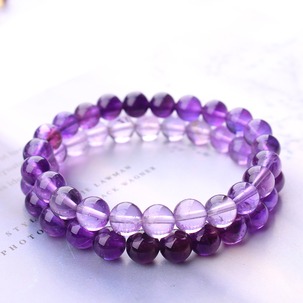 Natural Purple Amethyst Quartz - Gemstone Bracelet Healing recension och pris