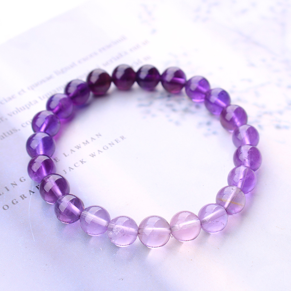 Natural Purple Amethyst Quartz - Gemstone Bracelet Healing recension och pris