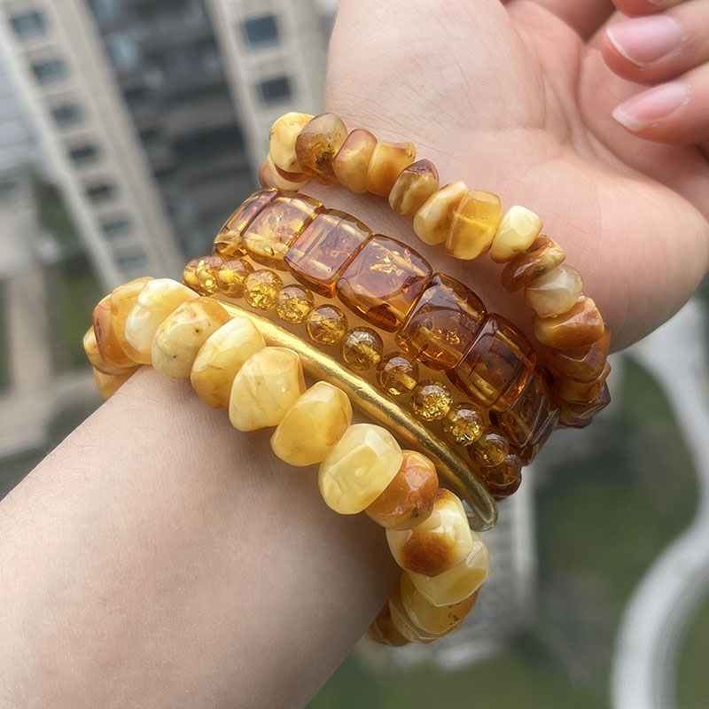 100% Real Yellow Amber Bracele - Gemstone Bracelet Healing recension och pris