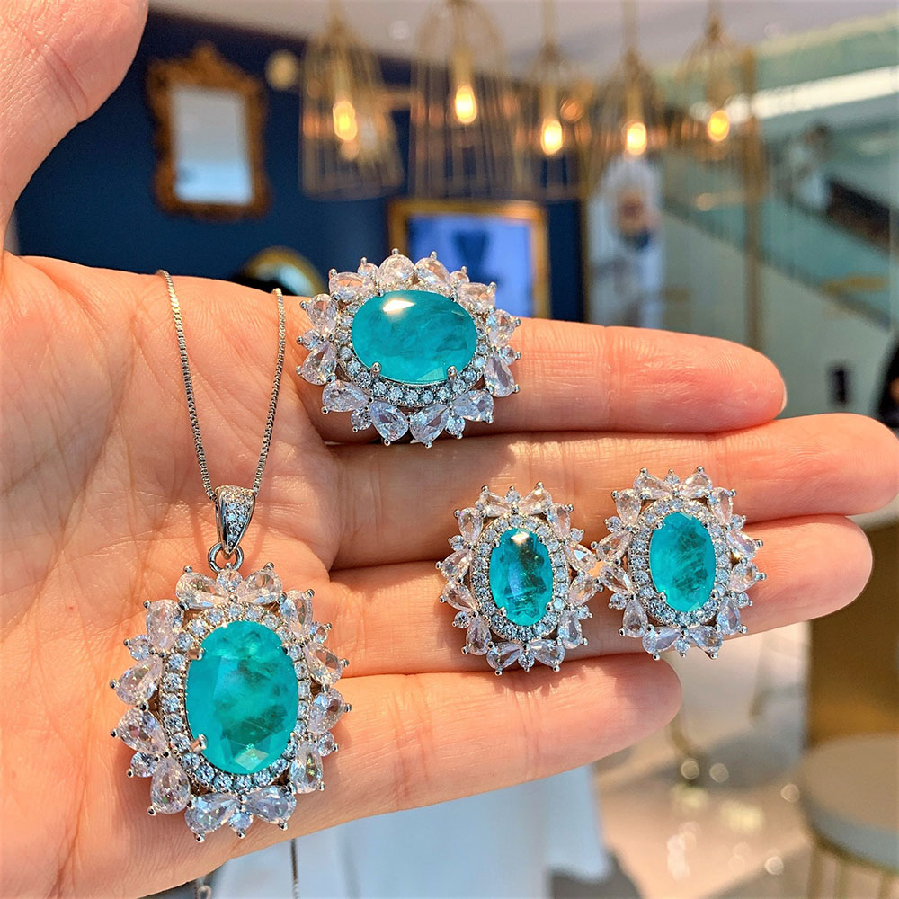 2021 Trend Paraiba Tourmaline  - Diamond Stud Earrings recension och pris