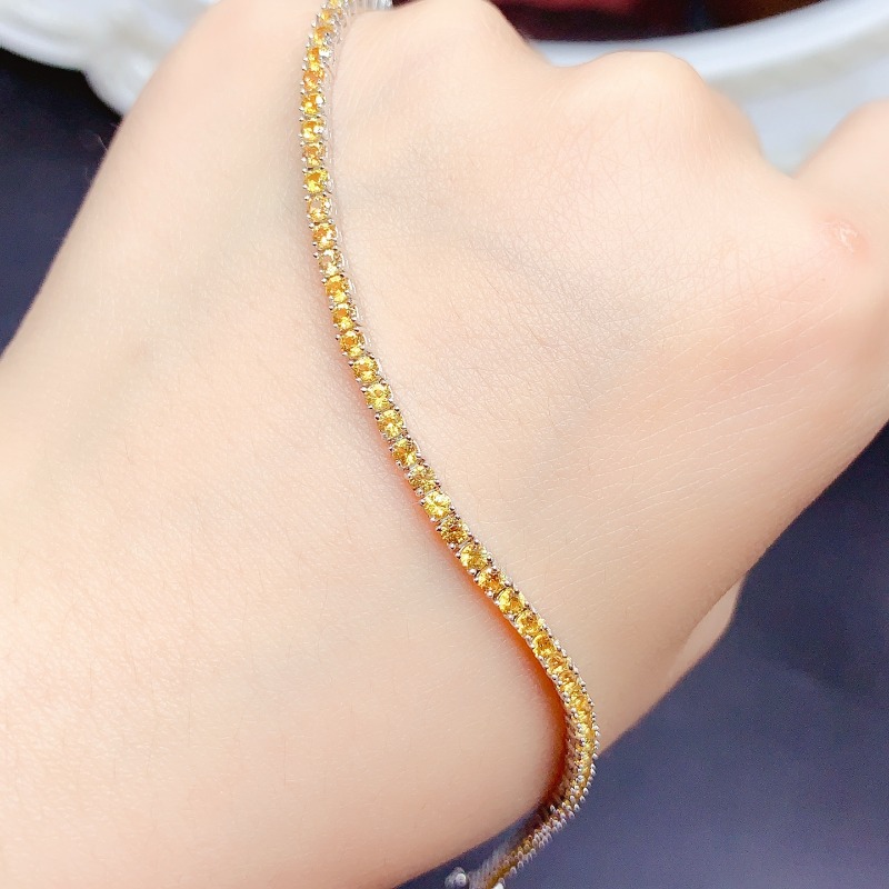 Natural  Citrine Tennis Bracel - Gemstone Bracelet Healing recension och pris