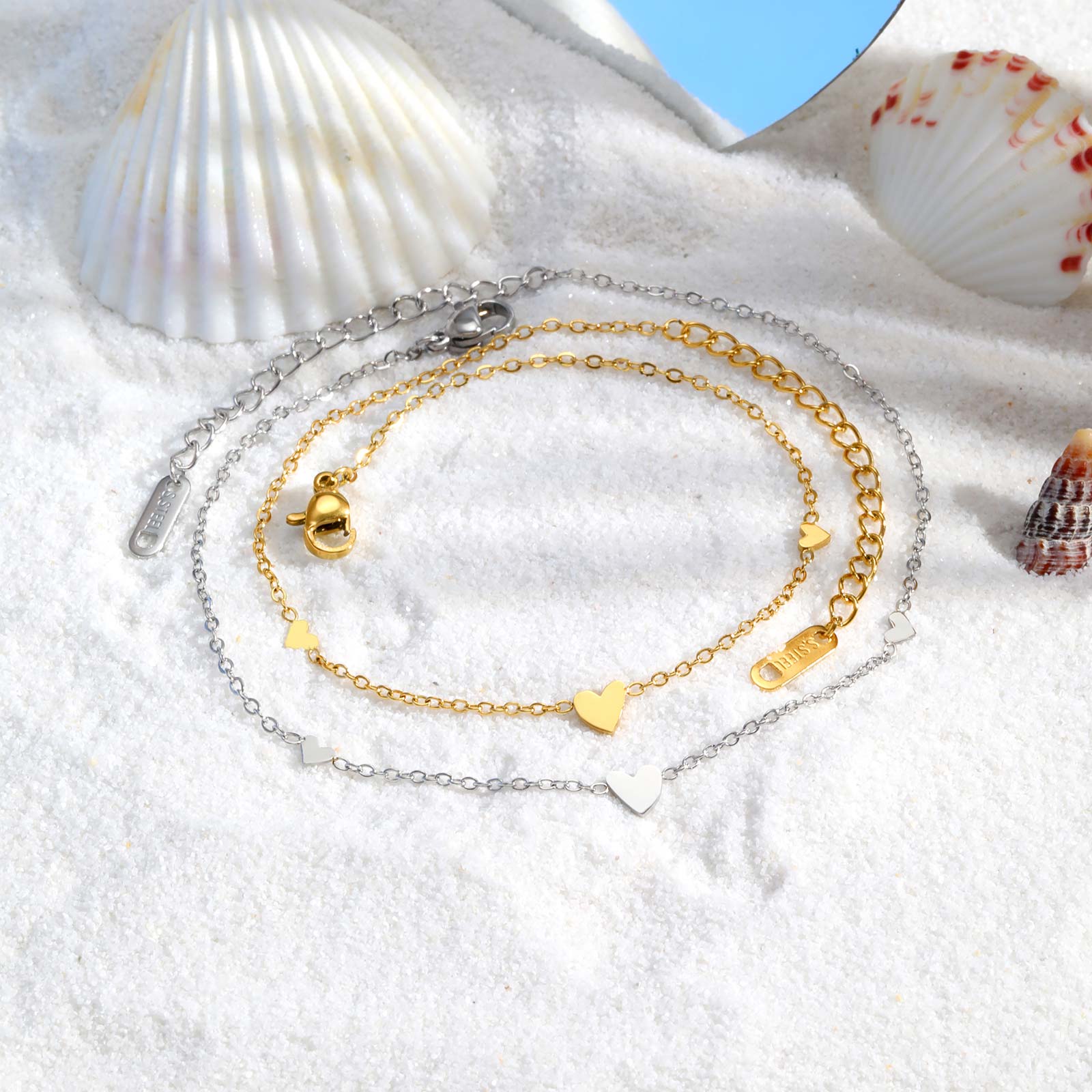 Stainless Steel Heart Anklets  - Jc Jewelry & Watches Reviews recension och pris