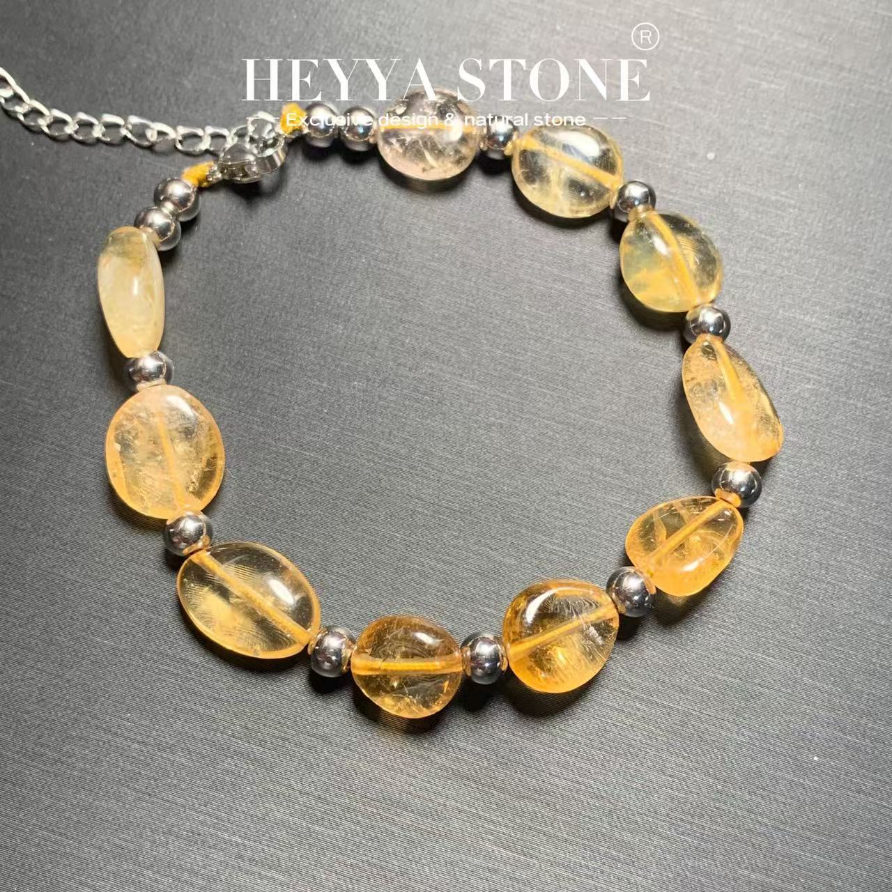 HEYYA STONE Natural Citrine Br - Gemstone Bracelet Healing recension och pris