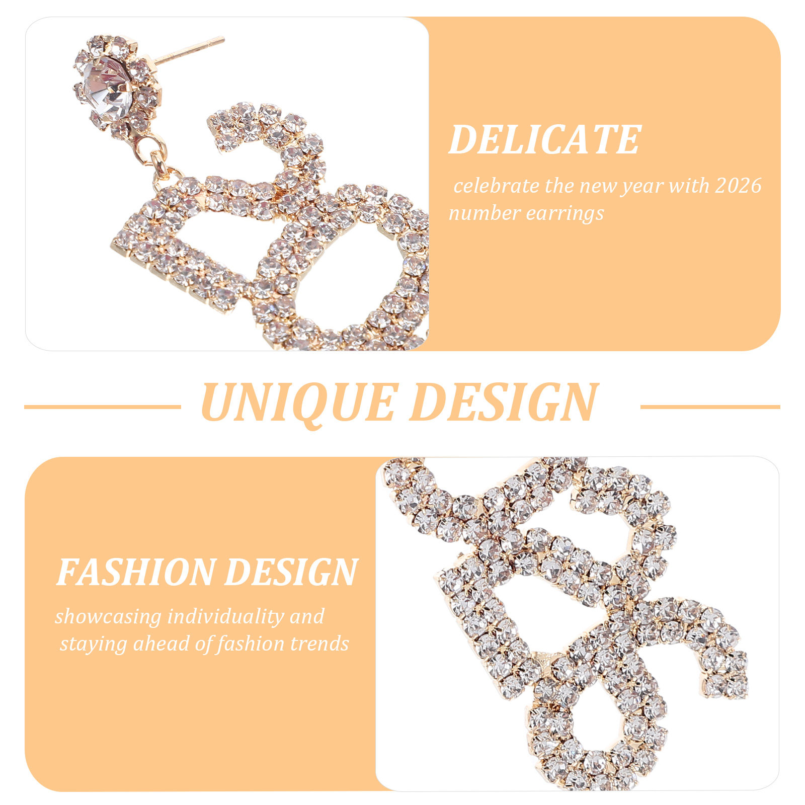 2026 Rhinestone Number Earring - Eve Jewelry & Watches Distribuidor Oficial Rolex recension och pris
