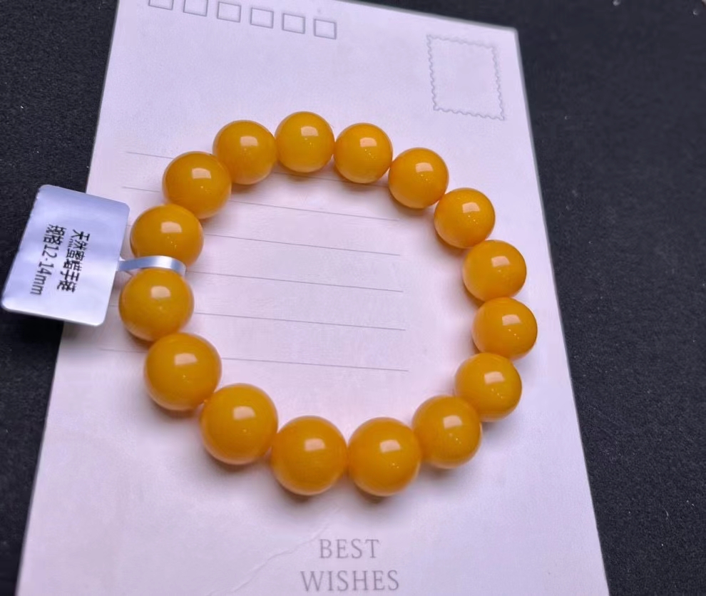 Natural Yellow Amber Gemstone  - Gemstone Bracelet Healing recension och pris