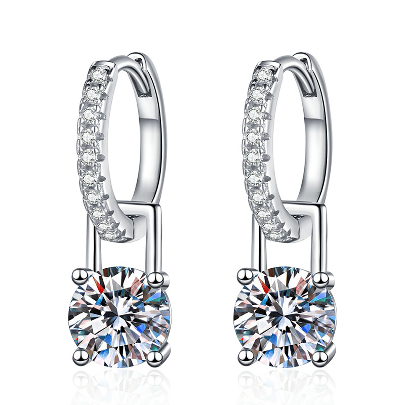 Real D Color VVS1 Moissanite D - Diamond Stud Earrings recension och pris