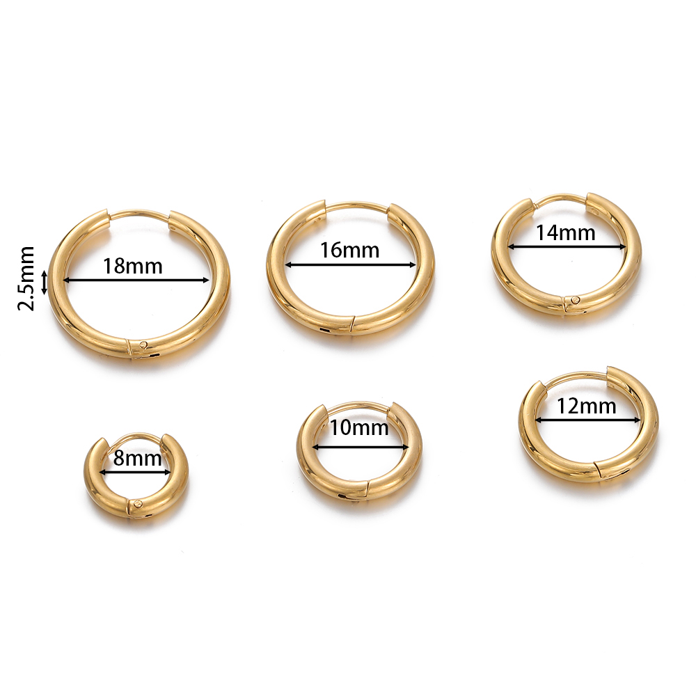 2Pcs 8-18mm Stainless Steel Ro - Hoop Earrings recension och pris